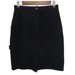 Vintage Global Identity Leather Black Pencil Skirt Women's SZ 9/10‎ Y2K 90s